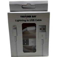 Thunder Bay Lightning to USB Charging Cable 1M – iPhone 8-Pin Fast Sync Cable | Original Window Box Packaging | Pack of 20 | Item No. E-W5 90020