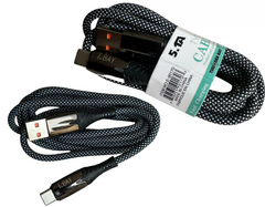 THUNDER BAY USB to Type-C Braided Fast Charging Cable – 1.5m (5ft) | Heavy-Duty Quick Charge Data Cable (16-Packs) – Item No. E-90170