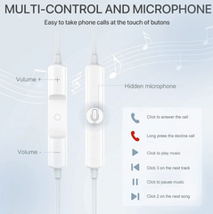 TREQA EP-759 HiFi Sound Wired Earphones with Mic – Dual-Core Bass & 8-Core Surround Sound In-Ear Headset | Pack of 12