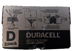 Duracell Coppertop D Alkaline Batteries – 2-Count per Pack (6 Packs) | Reliable D-Cell Power for Devices