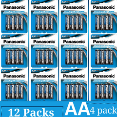 Panasonic Super Heavy Duty AA Carbon Zinc Batteries – 4-Count per Pack, (12 Packs)