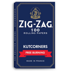 Zig-Zag Blue Kutcorners Free-Burning Single Wide Rolling Papers | Natural, Slow-Burning | 25 Packs per Carton (100 Leaves per Pack)