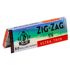 Zig-Zag Ultra Thin 1¼ Slow Burning Rolling Papers – 25 Packs, 50 Leaves Each