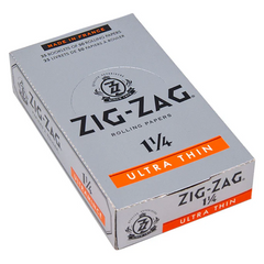 Zig-Zag Ultra Thin 1¼ Slow Burning Rolling Papers – 25 Packs, 50 Leaves Each