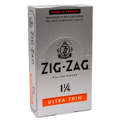 Zig-Zag Ultra Thin 1¼ Slow Burning Rolling Papers – 25 Packs, 50 Leaves Each