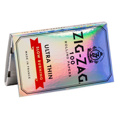 Zig-Zag Silver Ultra Thin Slow Burning Rolling Papers – Single Wide | Carton of 25 Packs (100 Leaves per Pack)