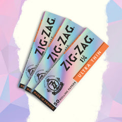 Zig-Zag Silver Ultra Thin Slow Burning Rolling Papers – Single Wide | Carton of 25 Packs (100 Leaves per Pack)