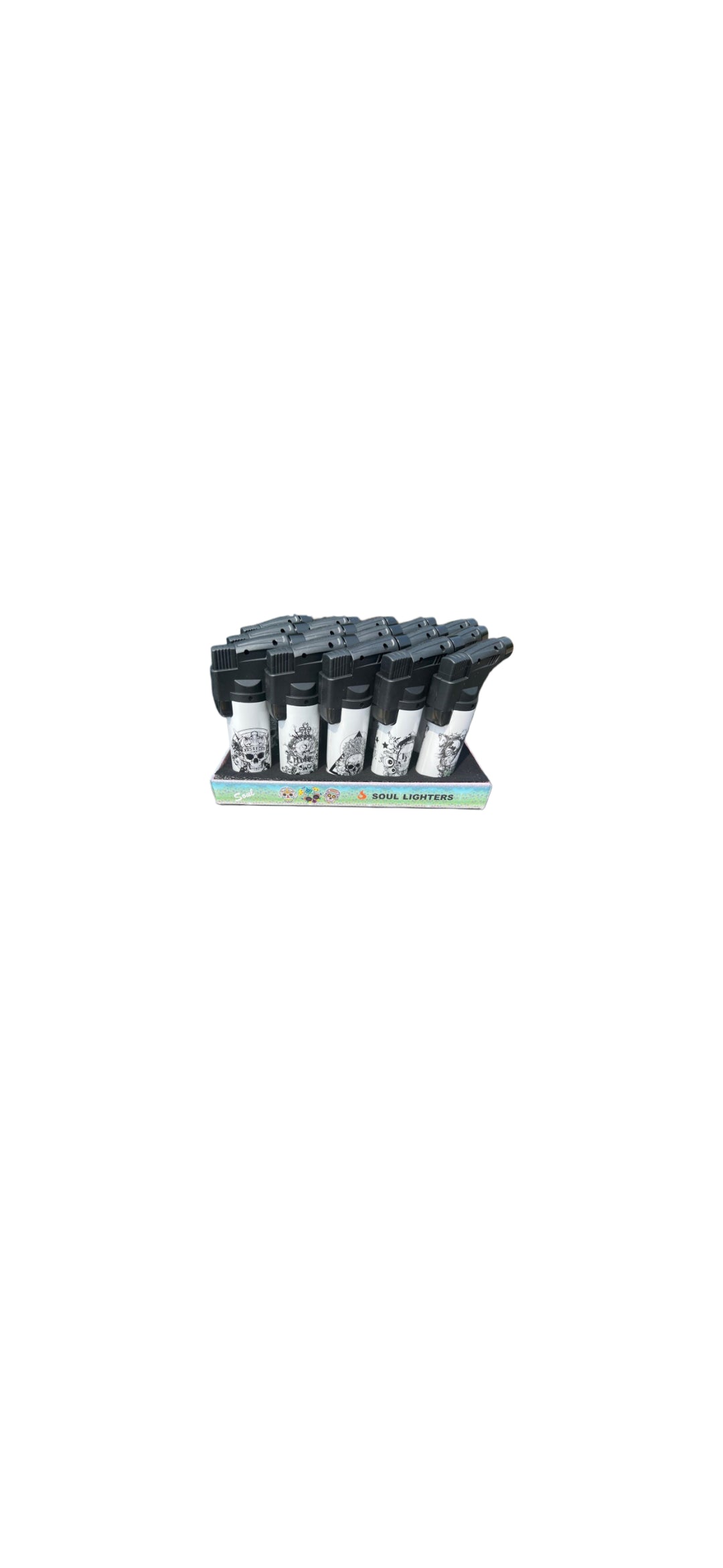 Soul Torch Lighters Skeleton Print 15 Per Pack
