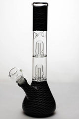 bong Black 12 inches double dome percolator patterned beaker water
